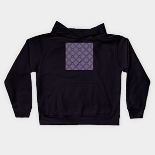 Gray squares patterns with purple lines design Kids Hoodie